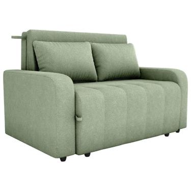 Imagem de Sofa Cama 2 Lugares 138 Cm Amora Tecido Boucle F494 Milani Store Oliva
