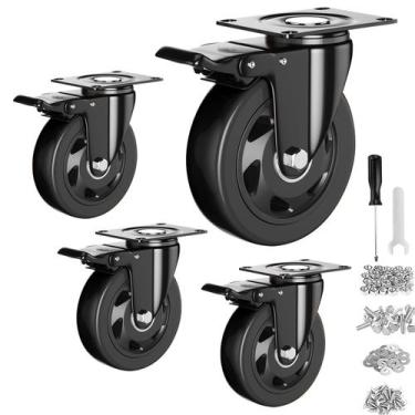 Imagem de Rodas de rodízio YUPEZOP Heavy Duty de 3 polegadas com freio de 1000 l