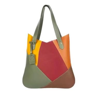 Imagem de Bolsa de Ombro Couro Legítimo Modelo Maria Elegante (Colorida)