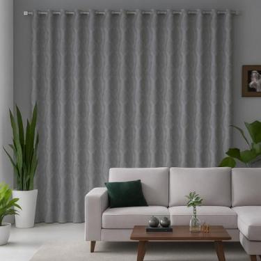 Imagem de Cortina Londres Jacquard Semi Blackout 3m x 2,7m Sala Quarto Escritóri