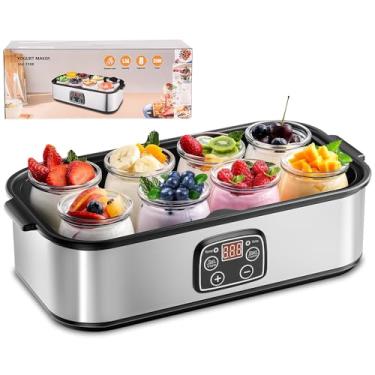 Imagem de 110V~127V, Iogurteira Elétrica, Iogurteira, 8 Copos Dispensadores, Capacidade Grande de 1400 ml, para Fazer Iogurte Caseiro, Cinza