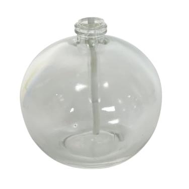 Imagem de Vela Lamparina de Vidro Bolinha Decorativa + Pavio com Chama Regulável - Sem o Fluido Incluso - Recarregável - Sem Aroma - Moderna Minimalistas Reutilizável - Lamparina Transparente Entre Marés