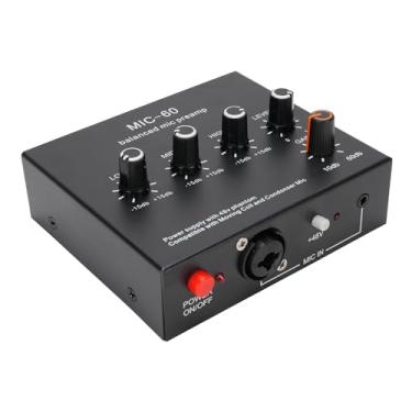 Imagem de Yunir Microfone Preamp Mic Booster, 3 Entrada Máxima de 60dB Ganho de 48V Fonte de Alimentação, Mic pré -amplificador para Condensador Dinâmico XLR 3,5 Mm 6,35 Mm Saídas (Com cabo XLR)