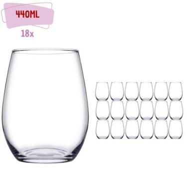 Imagem de Copos De Vidro Transparente Redondo Pasabahçe 440ml 18 Unida, Amber