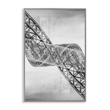 Imagem de Stupell Industries Arte giclée emoldurada cinza de ferro torcido surrealista por Robin Vandenabeele, 76 x 50 cm