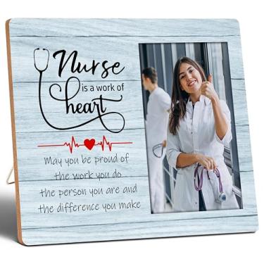 Imagem de Porta-retrato 'Nurse Is A Work Of Heart~'10 x 15 cm, presentes para enfermeiras, escolas de enfermagem, formatura, aniversário, Dia Internacional da Enfermeira, etc. Presentes de agradecimento de