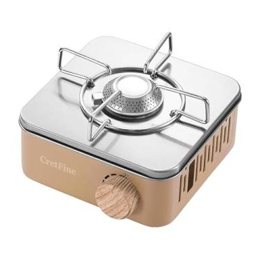 Imagem de CretFine Mini fogão de acampamento de butano com bolsa portátil, cozinha interna e externa, para itens essenciais de emergência e acampamento, 8205 BTU, uso de 2 horas por vasilha, gás não incluído