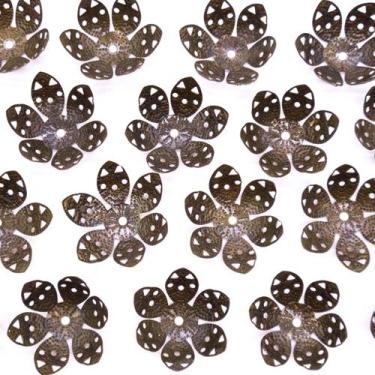 Imagem de Miçanga Tulipa Flor Metal Ouro Velho 10x20mm 100pçs 80g - Macall