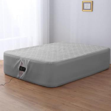 Imagem de Colchão Queen Air Bed com bolsos profundos de 38 a 61 cm - Protetor impermeável para sono quente e isolamento de ar frio, perfeito para acampamento, cama de hóspedes, animais de estimação e visitantes