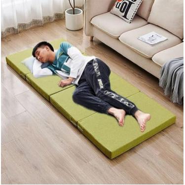 Imagem de Colchão De Quatro Espessuras, Colchão De Hóspedes Com Capa Removível, Almofada De Esponja De Colchão De Solteiro Macio, Colchão De Sofá-cama Break/P, Green, 200 * 80 * 10cm
