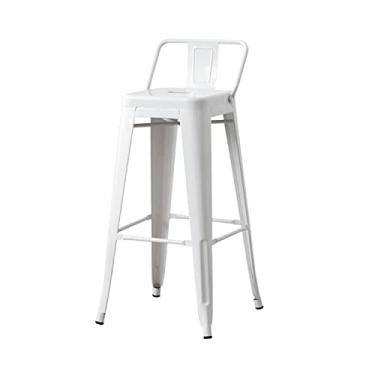 Imagem de Cadeira de bar 73,7 cm moderna simples cadeira de metal mesa de bar cadeira alta cadeira de bar quadrada com encosto bancos de bar ajustáveis (cor: dourado, tamanho: latão)