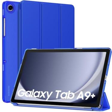 Imagem de MoKo Capa para Galaxy Tab A9+/A9 Plus 27.9 cm 2023, capa protetora inteligente de suporte fino com capa traseira translúcida de policarbonato rígido para tablet Tab A9 Plus (SM-X210/X216/X218),
