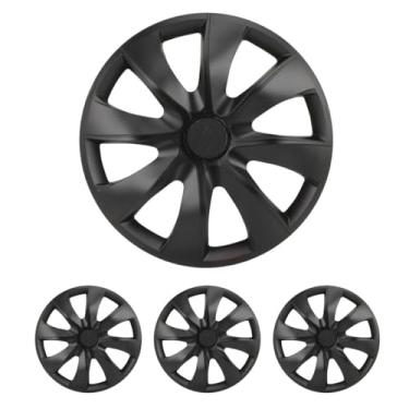 Imagem de Jogo Calota Aro 14 Prime Fosc Black Sandero Logan Clio Scenic Kwid Symbol Duster Megane Fluence Kangoo + Selo Resinado