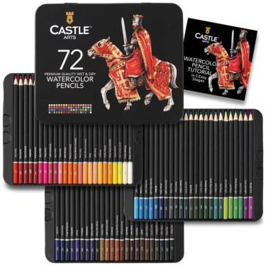 Imagem de Lápis de Cor Profissional 72 Cores para Aquarela, CASTLE ART SUPPLIES
