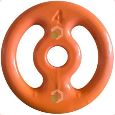 Imagem de Anilha Emborrachada 4 Kg - Laranja - 2M FITNESS