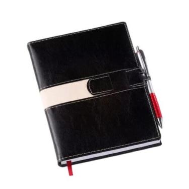 Imagem de Agenda Capa Dura 2025 Diaria Executiva Preto Com Suporte Caneta - Pala