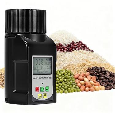 Imagem de Medidor de umidade de grãos, testador de umidade de grãos de alta precisão, medidor de umidade de café portátil tipo xícara com compensação de temperatura e armazenamento de dados, para 25 grãos