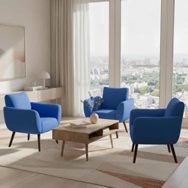 Imagem de Kit De 3 Capas Para Cadeira Poltrona Opala Em Malha Gel Premium Lisa Avulsa Ajustável (Azul Royal)