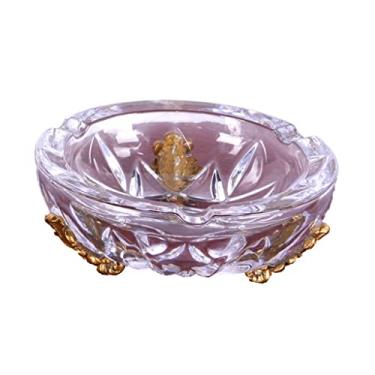 Imagem de Cinzeiro de ervas daninhas cinzeiro de vidro de luxo para sala de estar, mesa de centro, cinzeiro para cigarros, ornamento criativo moderno para escritório cinzeiros para cigarros (A)