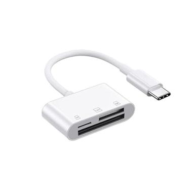 Imagem de Leitor de cartão SD, adaptador de cartão USB C para micro SD de alta velocidade, 3 compartimentos para SD/Micro SD/SDHC/SDXC/MMC