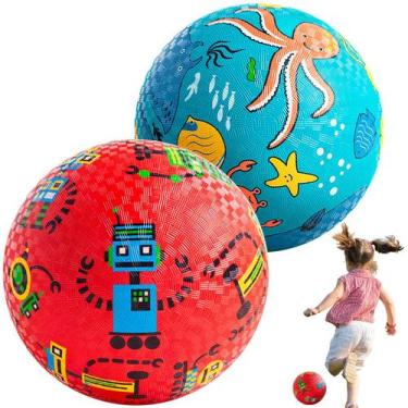 Imagem de Pacote com 2 bolas de borracha Playground Balls U&C Planet de 22 cm co