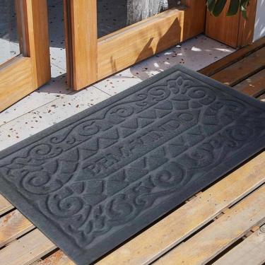 Imagem de Tapete Decorativo Entrada Fachada Casa Loja Consultorio Comercio Resistente A Umidade Macio Cinza Luxo