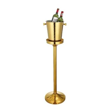 Imagem de Copfeu Balde de gelo de aço inoxidável bicamada preservação do calor isolamento frio bonito KTV champanhe vinho tinto cerveja gelo bloco de gelo balde comercial (dourado, luxo)