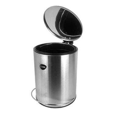 Imagem de Lixeira Bali Em Inox Com Pedal E Balde Removível Banheiro 5L - Clink, 