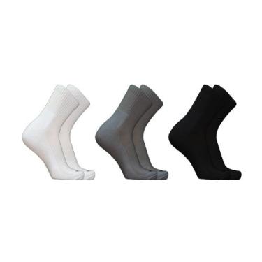 Imagem de Kit 3 Meias Algodão Cano Médio Sortida Ted Socks - 2100, Sortido, 39-4