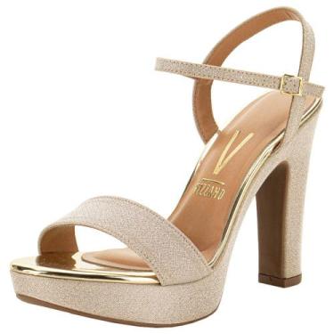 Imagem de Sandália feminina salto alto vizzano - 6292200, Dourado, 38