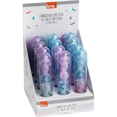 Imagem de Corretivo em Fita Corretiva e Cola em Fita, BRW, 5 mm x 3 m, Sortido, Display com 12