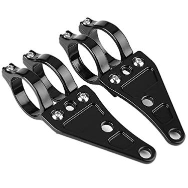 Imagem de Braçadeiras de Suporte de Montagem de Farol de Motocicleta Garfo de Suporte de Lâmpada de Cabeça 38-41mm 1,5-1,6 pol. Ajustável de Montagem Lateral Universal Braçadeira de