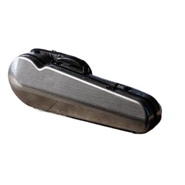Imagem de Estojo Para Violino Tamanho 4/4 Cinza Prateado Triangular Leve Fibra De Carbono Híbrida Com Bolsa De Música Com Bloqueio De Código Estojo para instrumento de violino