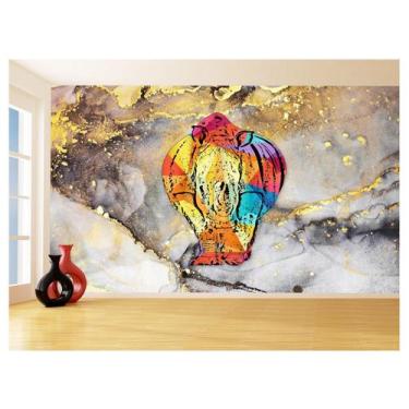 Imagem de Papel De Parede 3D Animais Pop Art Rinoceronte 3,5M Pxa487 - Você Deco