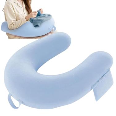 Imagem de Travesseiro para cama de leitura, ergonômico em forma de U, almofada portátil ergonômica para amantes de livros em casa, trabalhando, chão, crochê, sofá, artesãos, jogadores