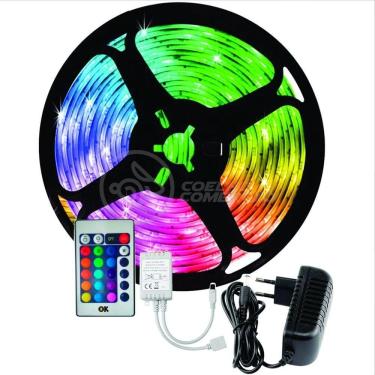 Imagem de Fita Led 5m Rgb 16 Cores 5050 300 Leds + Fonte + Controle
