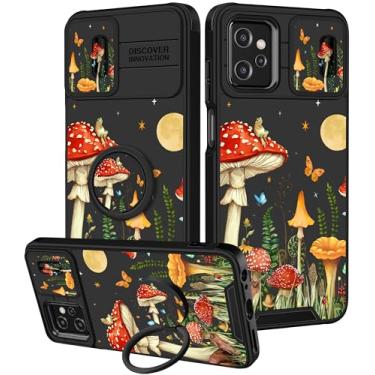 Imagem de Funermei Capa para Moto G Power 5G 2023 - Capa de telefone feminina bonita estética cogumelo lua cogumelo design exclusivo com capa de câmera e suporte de anel Funda para Motorola G Stylus 5G 2023