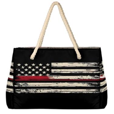 Imagem de hongjinglin Bolsa de praia grande, leve, dobrável, futebol americano, fogo, piscina, bolsa de ombro, Cor 13, Large