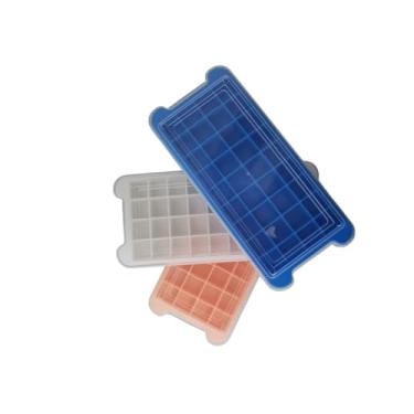 Imagem de Formas de Gelo Silicone Com Tampa Rígida Flexível Fundo Retangular 36 Cubos Multiuso Lavável(Sortida,3)