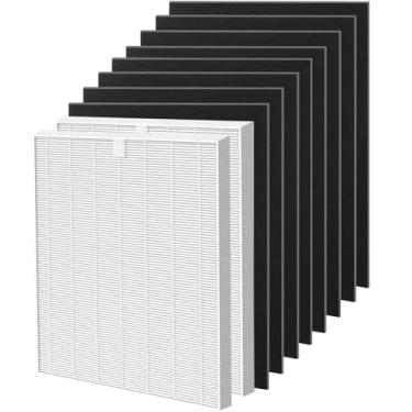 Imagem de Filtro de substituição D360 HEPA D3 compatível com purificador de ar Winix D360, compare com o número de peça 1712-0101-02, 2 filtros HEPA verdadeiros e 8 filtros de carvão ativado