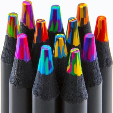 Imagem de Kird Barken Estoque de meias, materiais de arte, 12 lápis de cor arco-íris, presentes para meninas adolescentes, coisas modernas, multicoloridas, coisas legais, lápis de arte divertida, presentes para