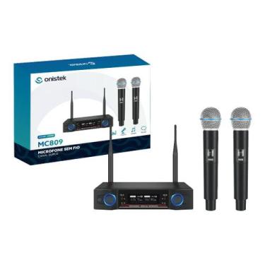 Imagem de Microfone Sem Fio Duplo Uhf Hi Fi Dinamico Display Digital MC809 - Oni