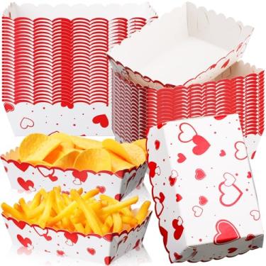 Imagem de Dunzoom 60 bandejas de papel dos namorados, conversa, papel coração, barcos, suporte de amor, pratos de servir descartáveis para Dia dos Namorados, Dia das Mães, casamento, festa de aniversário