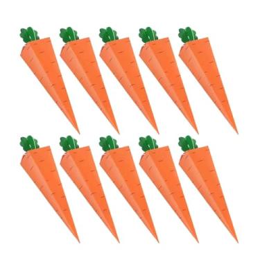 Imagem de predolo Conjunto de 10 Caixas para Doces em Formato de Cenoura Laranja - Ideais para Decoração, Armazenamento de Presentes, Lembrancinhas, Lanches, Material