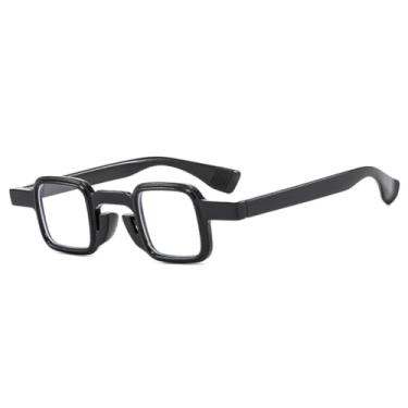 Imagem de Óculos de Sol Pequenos e Modernos Femininos com Lentes Transparentes Degradê e Proteção UV400, Estilo Retrô Masculino, Duas Cores (Preto e Transparente)