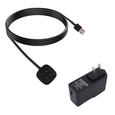 Imagem de Kit Carregador de Parede para Versa 4 e 3, Cabo Carregamento Adaptador Tomada para Relógios Inteligentes Fitbit Versa 4 e 3 Sense 2 Sense Cabo Carregador de Substituição
