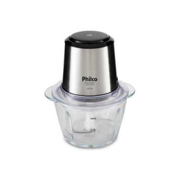 Imagem de Processador Alimentos Philco Inox Glass 1,2l 350w Função Pulsar Pps01i
