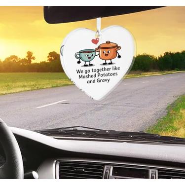 Imagem de Enfeites de Natal para pendurar em coração, enfeites engraçados de árvore de Natal feitos à mão, decoração de carro e casa - presente de Natal, decoração de artesanato em acrílico, ideias de troca de