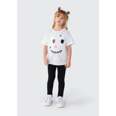 Imagem de Camiseta Infantil Unissex Com Apliques - Hering, 012, Branco
