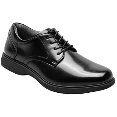 Imagem de Nunn Bush Sapato Oxford masculino Pro Plain Toe com tecnologia confortável antiderrapante Kore, Preto brilhante, 45